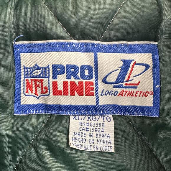 VTG Green Bay Packers Jacket Mens XL Green Puffer 90's Logo Athletic Pro Line - Picture 6 of 11